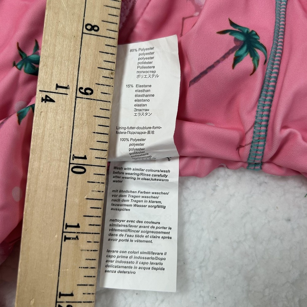 Bonverano UV Sun Suit Baby Girls 6-9M Pink Flamingo Palm Rashguard One Piece Hat - Picture 5 of 16